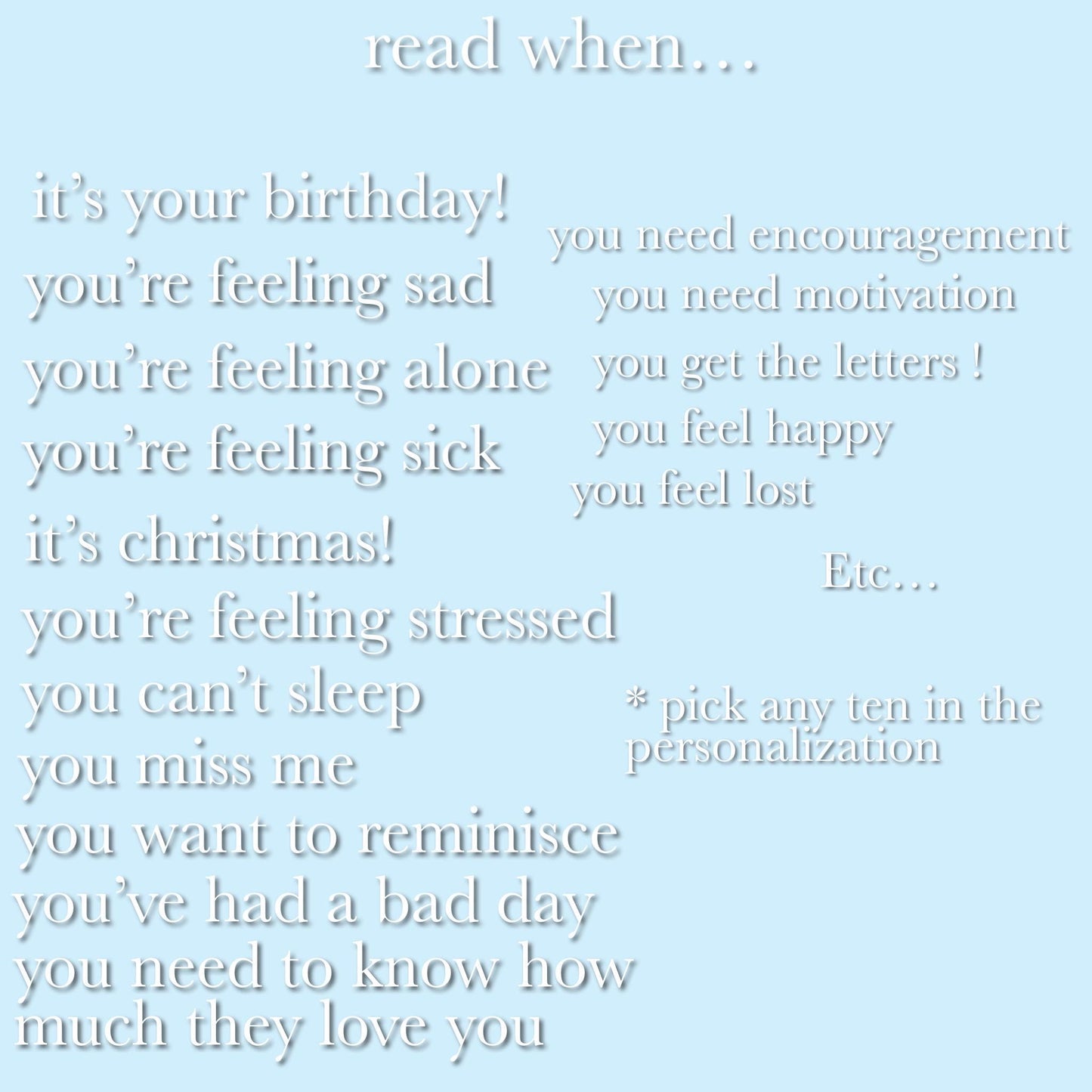 10 Personalized “Read When” Comfort Character Letters