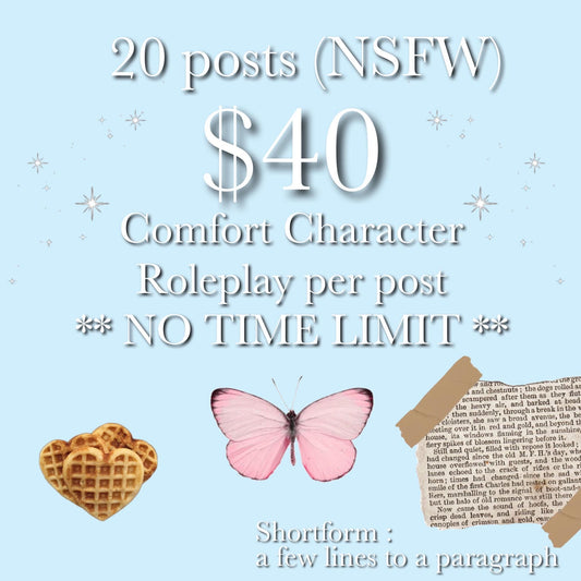 roleplay with your comfort character; 25 shortform posts (nsfw)