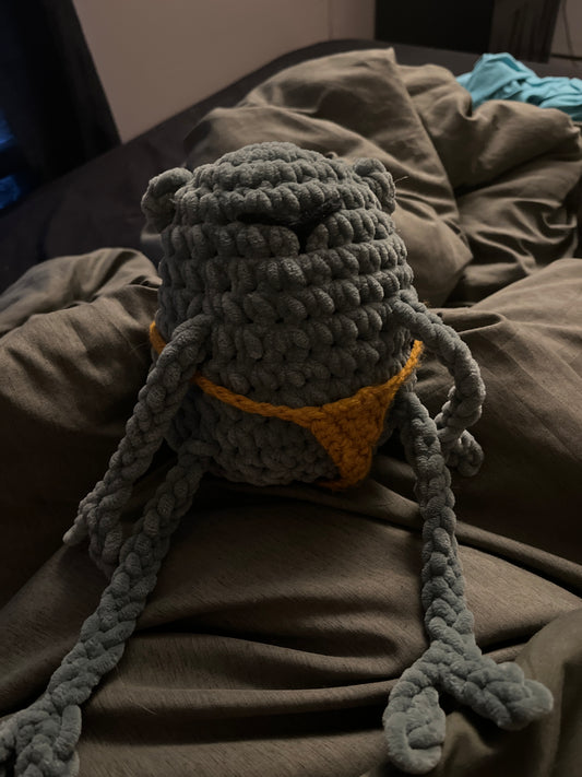 Crocheted slutty frog